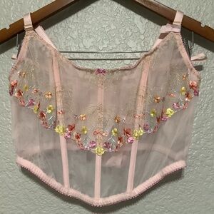 Victoria's Secret Dream Angels Bloom Embroidery Corset Top & Thong Women's XL